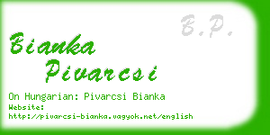 bianka pivarcsi business card